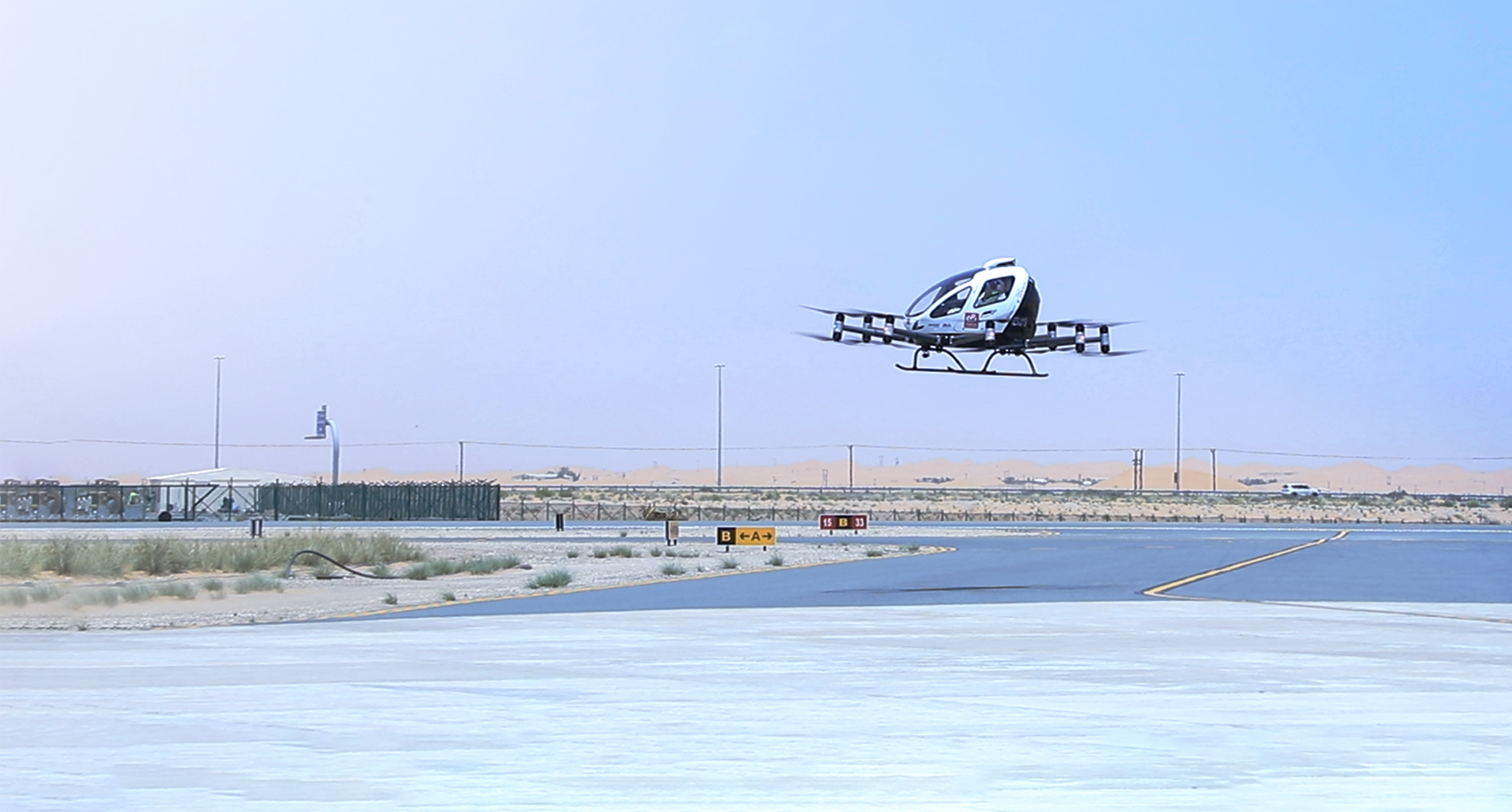 EH216-S completed the UAE's first passenger-carrying demo flight in Abu Dhabi on May 6,2024. Photo: Courtesy of EHang Holidings Ltd