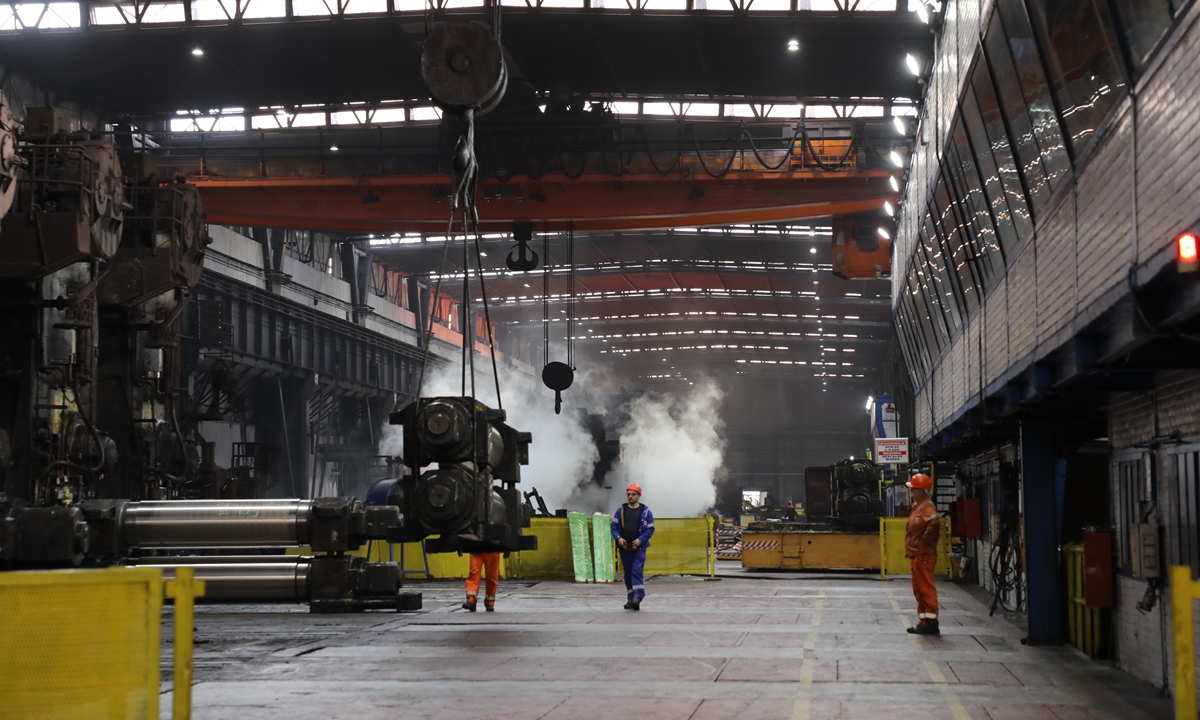 The hot rolling mill at the Smederevo steel plant in Serbia Photo: Xie Yahong/GT