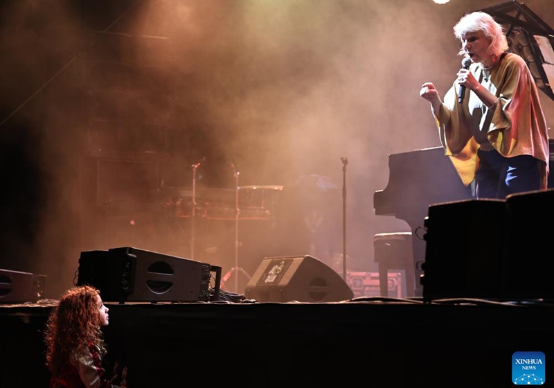 A girl views performance during the closing concert of the 26th Chellah Jazz Music Festival at the Chellah site in Rabat, Morocco, May 12, 2024. Photo: Xinhua
