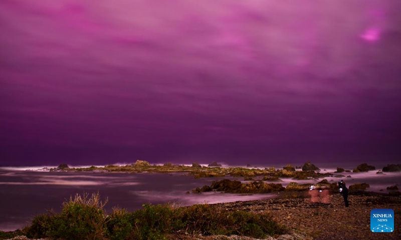 This photo taken on May 11, 2024 shows the Aurora Australis, also known as the Southern Lights, in Wellington, New Zealand. Photo: Xinhua