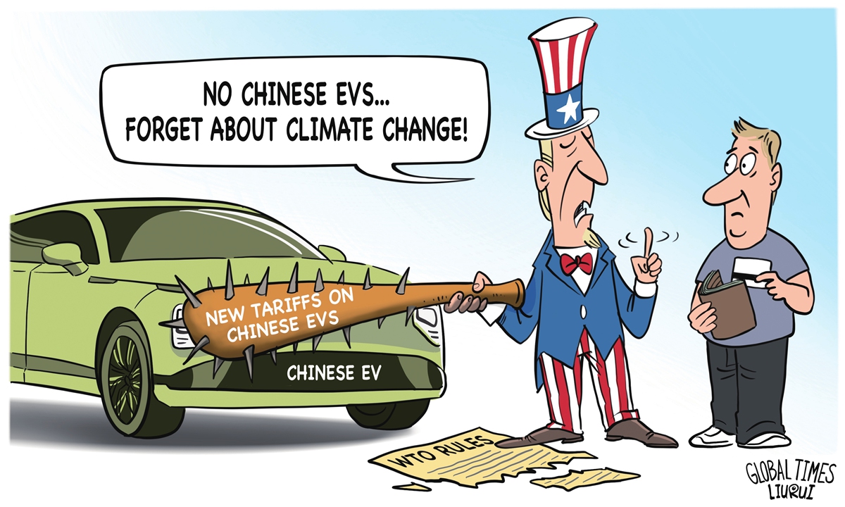 Abusing tariffs. Illustration: Liu Rui/GT