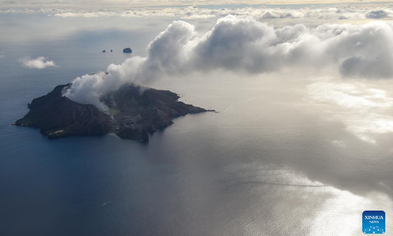 This aerial photo taken on May 13, 2024 shows a view of the White Island, New Zealand. The White Island, a volcanic island in New Zealand's North Island, is a famous tourist attraction. On Dec. 9, 2019, the White Island volcanic eruption killed 22 people and injured 25 others. After the eruption all tourist trips to the island have been suspended by the authorities.(Photo: Xinhua)