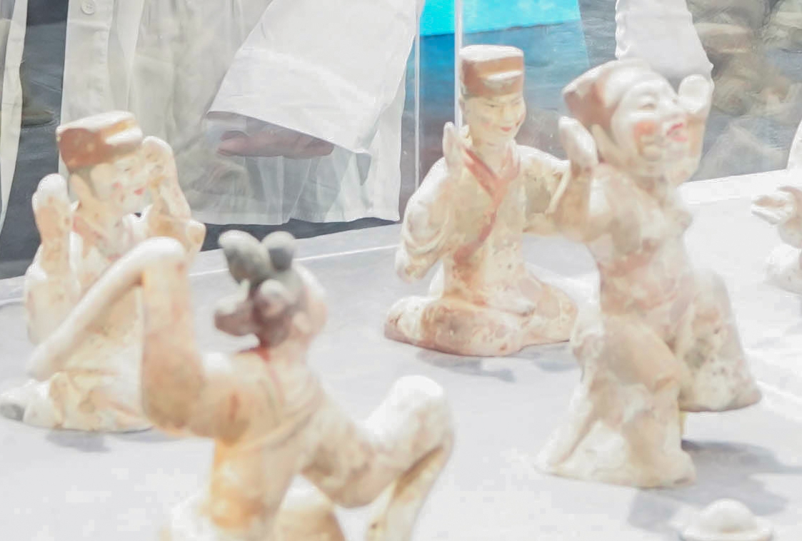 Ancient Chinese music and dance pottery figurines.