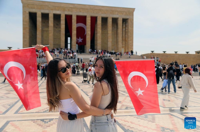 People gather to mark the Commemoration of Ataturk, Youth and Sports Day, in front of Anitkabir, the mausoleum of Turkish Republic's founder Mustafa Kemal Ataturk, in Ankara, Türkiye, on May 19, 2024. Photo: Xinhua
