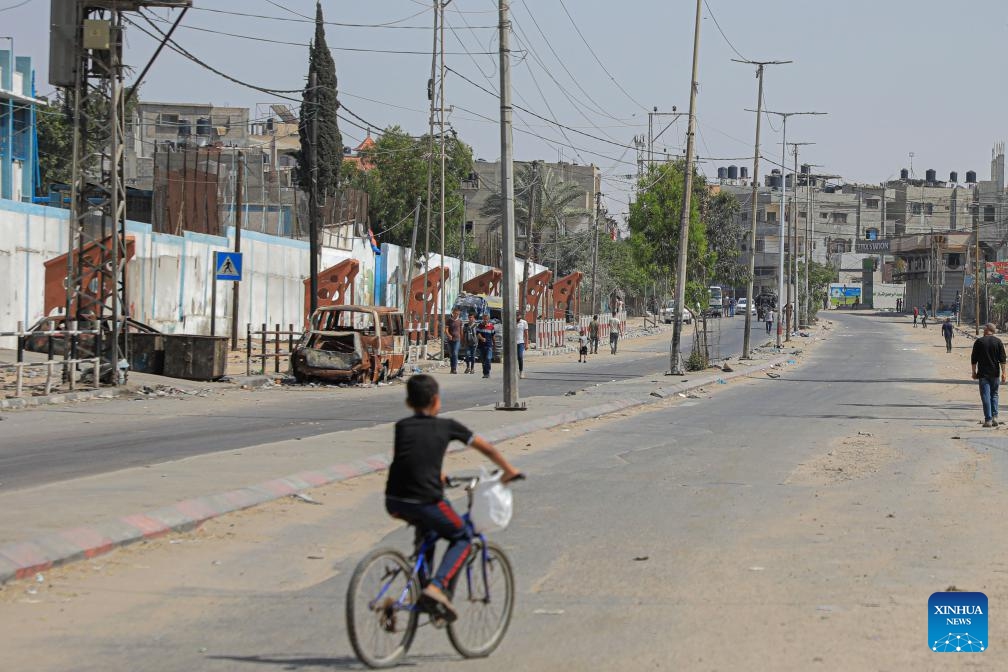 This photo taken on May 22, 2024 shows a view on the street in the southern Gaza Strip city of Rafah.(Photo: Xinhua)