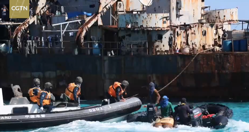 A screenshot from the footage released by CGTN