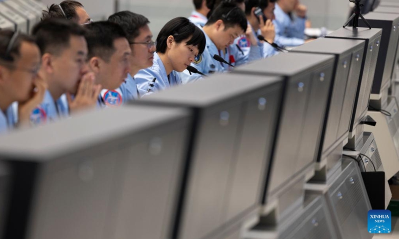 Technical personnel work at the Beijing Aerospace Control Center (BACC) in Beijing, capital of China, June 2, 2024. China's Chang'e-6 touched down on the far side of the moon on Sunday morning, and will collect samples from this rarely explored terrain for the first time in human history, the China National Space Administration (CNSA) announced. (Photo: Xinhua)