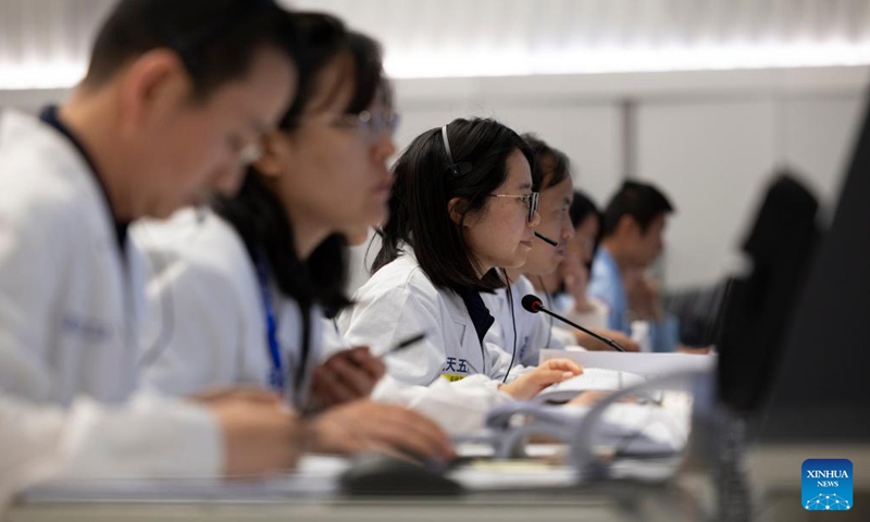 Technical personnel work at the Beijing Aerospace Control Center (BACC) in Beijing, capital of China, June 2, 2024. China's Chang'e-6 touched down on the far side of the moon on Sunday morning, and will collect samples from this rarely explored terrain for the first time in human history, the China National Space Administration (CNSA) announced. (Photo: Xinhua)