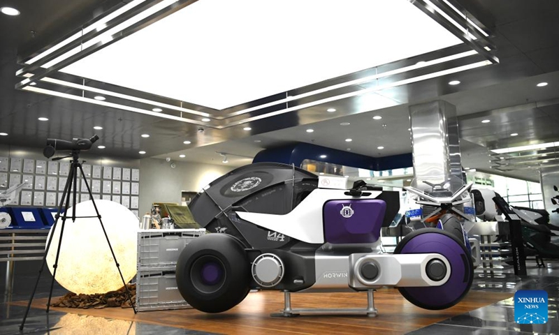 This photo taken on June 1, 2024 shows a motorcycle model at Horwin in Changzhou, east China's Jiangsu Province. Founded in 2016, Horwin is a pioneering manufacturer of intelligent electric motorcycles, primarily targeting the overseas market. Boasting over 200 core technology patents, Horwin's electric motorcycles are sold in more than 100 countries and regions. (Photo: Xinhua)