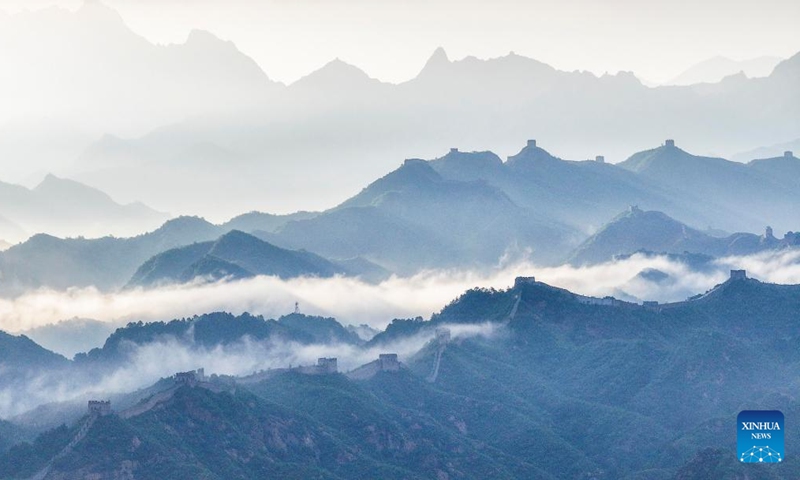 This aerial drone photo taken on June 8, 2024 shows the Jinshanling section of the Great Wall in Luanping County, north China's Hebei Province. (Photo by Liu Mancang/Xinhua)