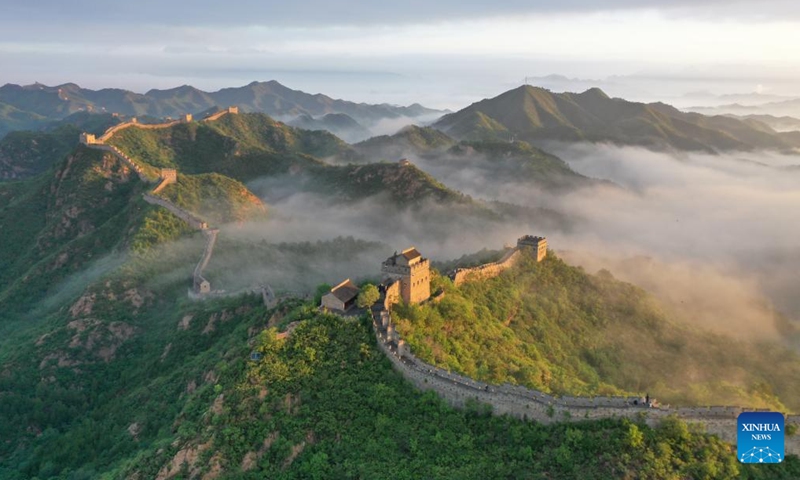 This aerial drone photo taken on June 8, 2024 shows the Jinshanling section of the Great Wall in Luanping County, north China's Hebei Province. (Photo by Zhou Wanping/Xinhua)