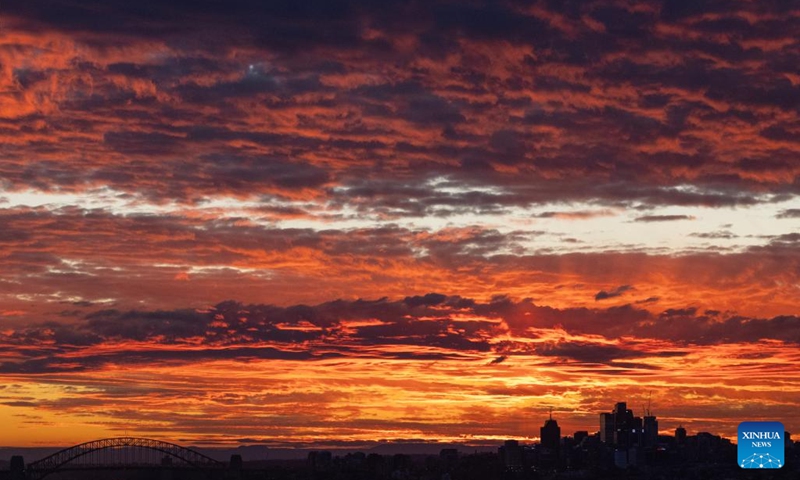 This photo taken on June 9, 2024 shows sunset view from Dudley Page Reserve in Sydney, Australia. (Photo: Xinhua)
