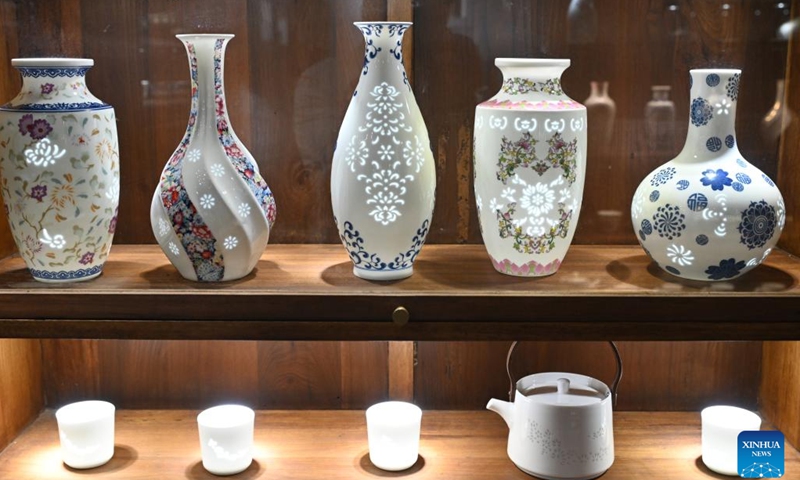 This photo shows ceramic artworks at a creative porcelain workshop in Jingdezhen, east China's Jiangxi Province, June 5, 2024. (Photo: Xinhua)