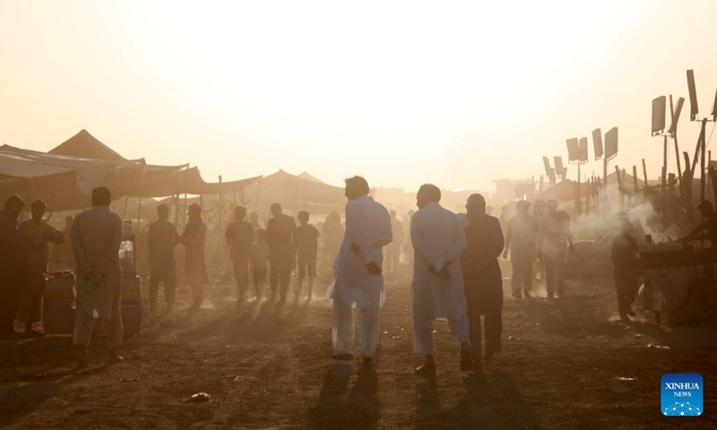 People visit a livestock market ahead of Eid al-Adha festival in Islamabad, capital of Pakistan on June 11, 2024. (Photo: Xinhua)