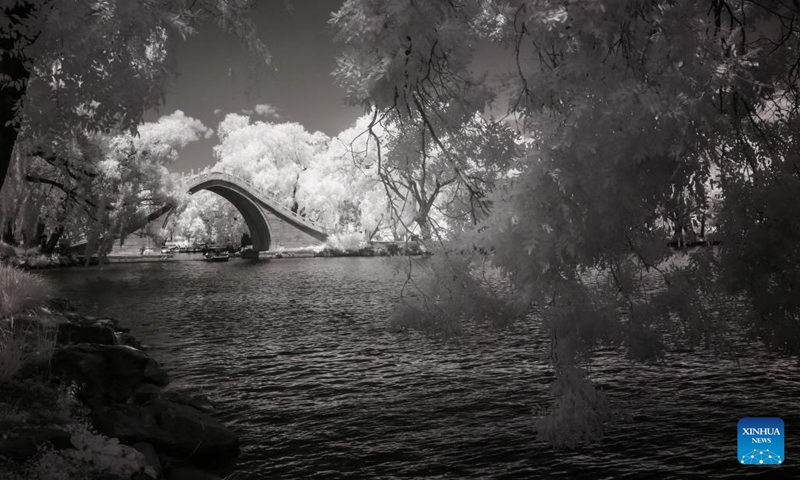 This photo taken on June 14, 2024 shows an infrared view of the Summer Palace in Beijing, capital of China. (Photo: Xinhua)
