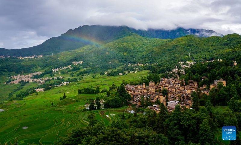 This photo taken on June 14, 2024 shows a view of Hani terraced fields in Yuanyang County of Honghe Hani and Yi Autonomous Prefecture, southwest China's Yunnan Province. (Photo: Xinhua)