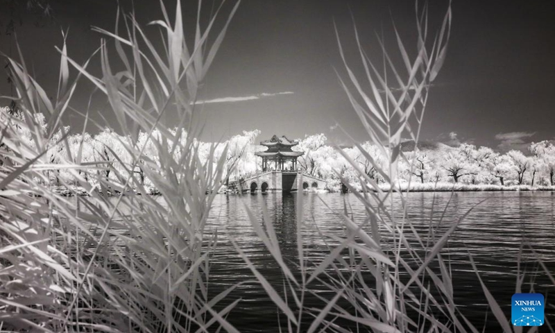 This photo taken on June 14, 2024 shows an infrared view of the Summer Palace in Beijing, capital of China. (Photo: Xinhua)