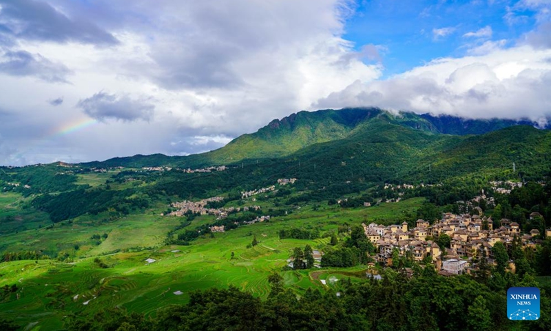 This photo taken on June 14, 2024 shows a view of Hani terraced fields in Yuanyang County of Honghe Hani and Yi Autonomous Prefecture, southwest China's Yunnan Province. (Photo: Xinhua)