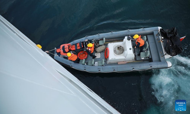 Crew members of Chinese People's Liberation Army (PLA) Navy hospital ship Peace Ark attend a rescue training session before setting sail for the Mission Harmony-2024, on June 1, 2024. (Photo: Xinhua)