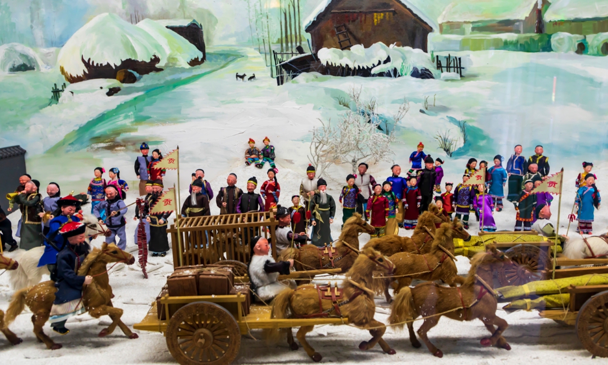An exhibit at the Jilin City Manchu Museum showcasing Manchu life during the Qing Dynasty. Photo: VCG