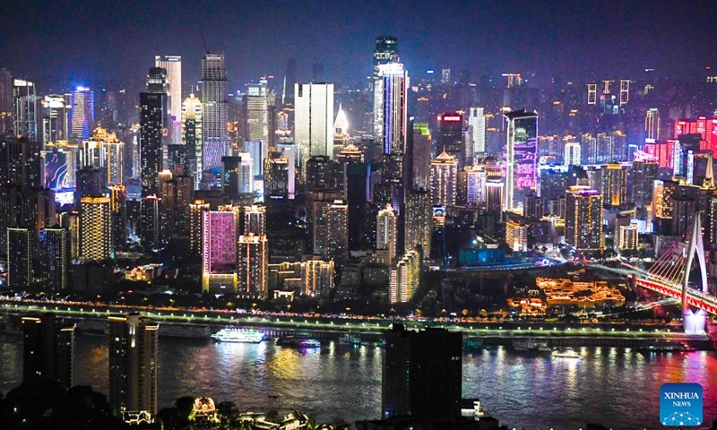 A night view of southwest China's Chongqing Municipality is seen on July 6, 2024. (Xinhua/Wang Quanchao)