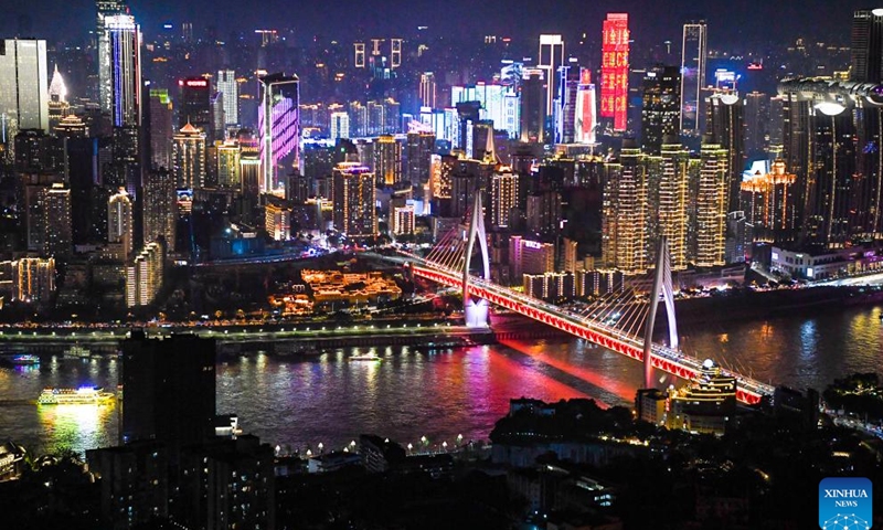 A night view of southwest China's Chongqing Municipality is seen on July 6, 2024. (Xinhua/Wang Quanchao)