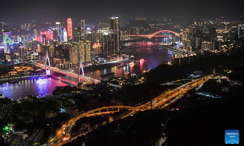 A night view of southwest China's Chongqing Municipality is seen on July 6, 2024. (Xinhua/Wang Quanchao)