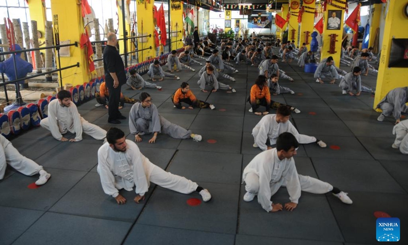 Chinese martial arts enthusiasts practice at a Wushu club in Sulaymaniyah, Iraq, June 12, 2024.(Photo: Xinhua)