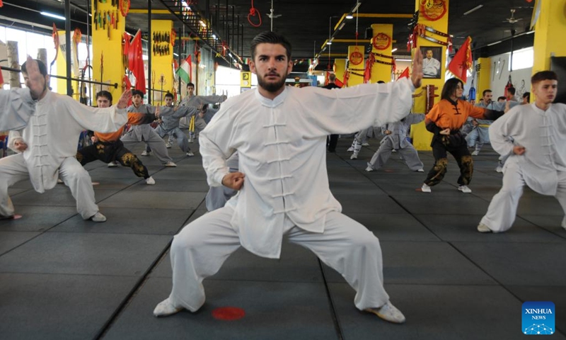 Chinese martial arts enthusiasts practice at a Wushu club in Sulaymaniyah, Iraq, June 12, 2024.(Photo: Xinhua)