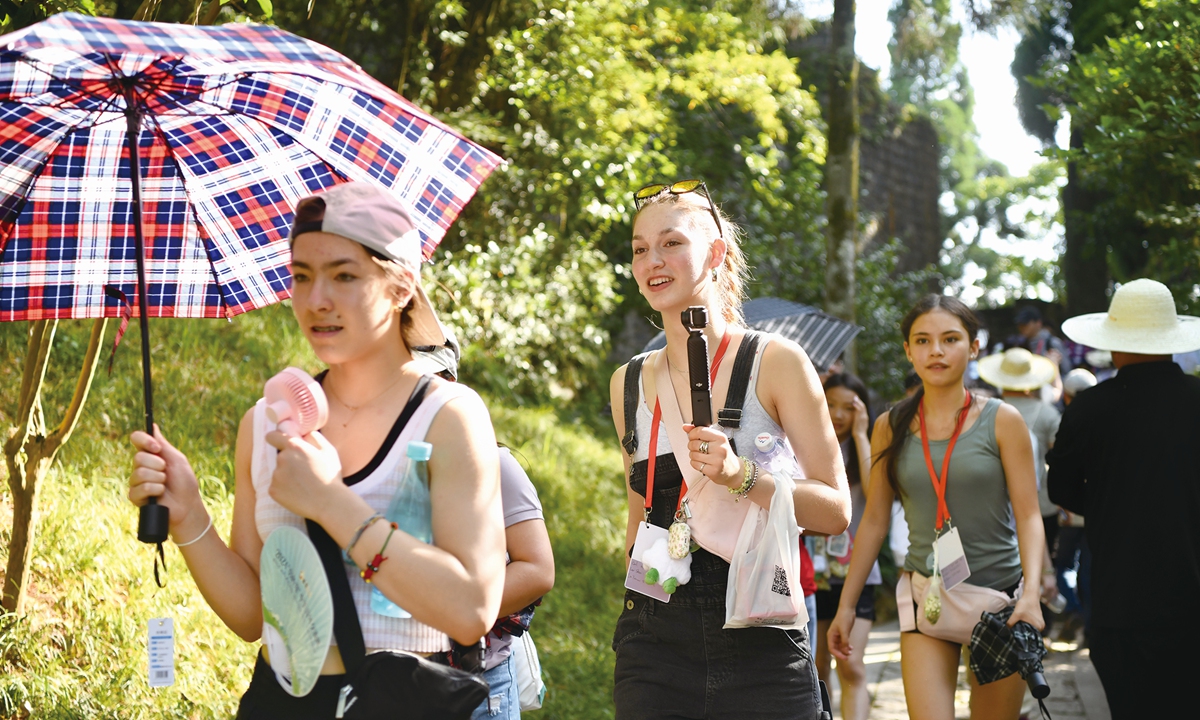 Chinese and US youth visit Kuliang in Fuzhou, East China's Fujian Province, on June 24, 2024, to open the Bond with Kuliang: 2024 China-US Youth Festival. About 500 young guests from various sectors in China and the US were invited to participate.