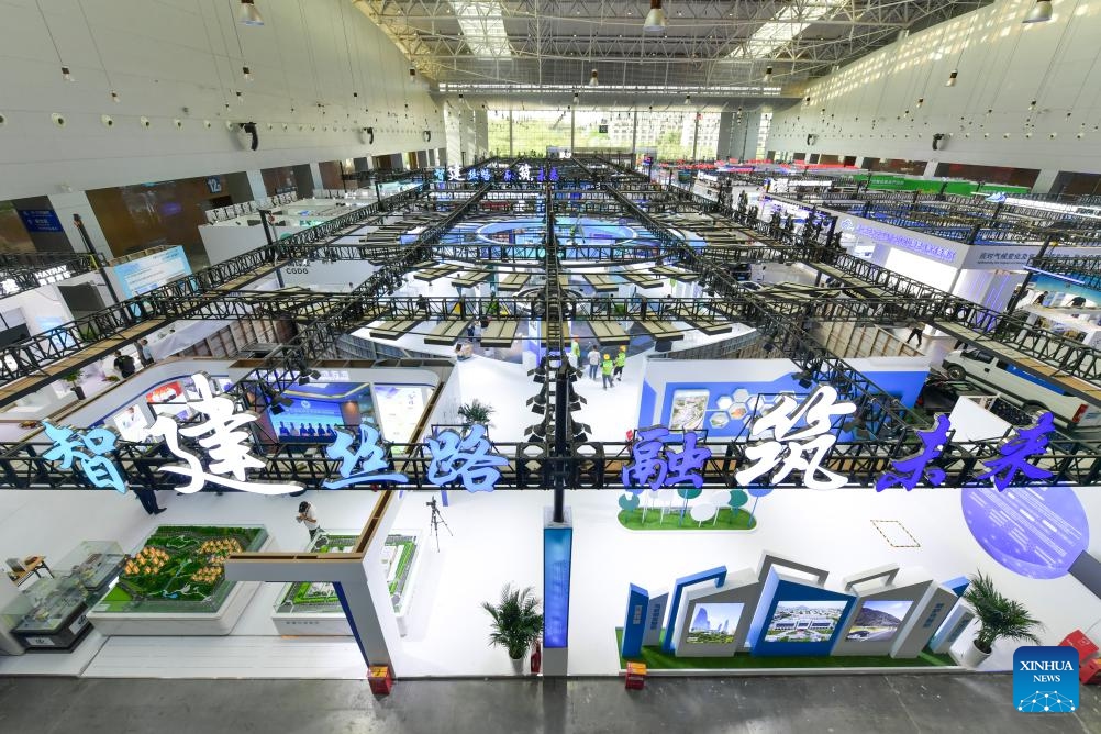 This photo taken on June 25, 2024 shows a view of the venue of the 8th China-Eurasia Expo in Urumqi, northwest China's Xinjiang Uygur Autonomous Region. The 8th China-Eurasia Expo will be held from June 26 to 30 in northwest China's Xinjiang. The expo will cover an area of 140,000 square meters with four major exhibition zones covering(Photo: Xinhua)
