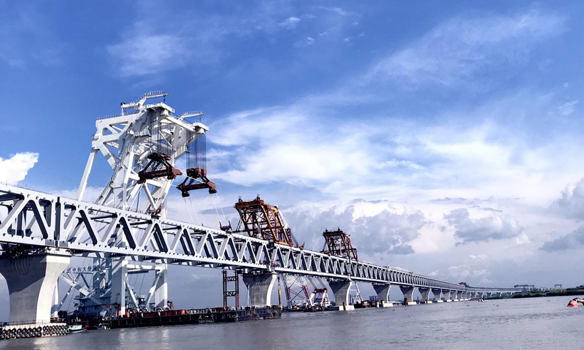 The Chinese-built Padma Bridge Project is Bangladesh's largest bridge project. Photo: Xinhua