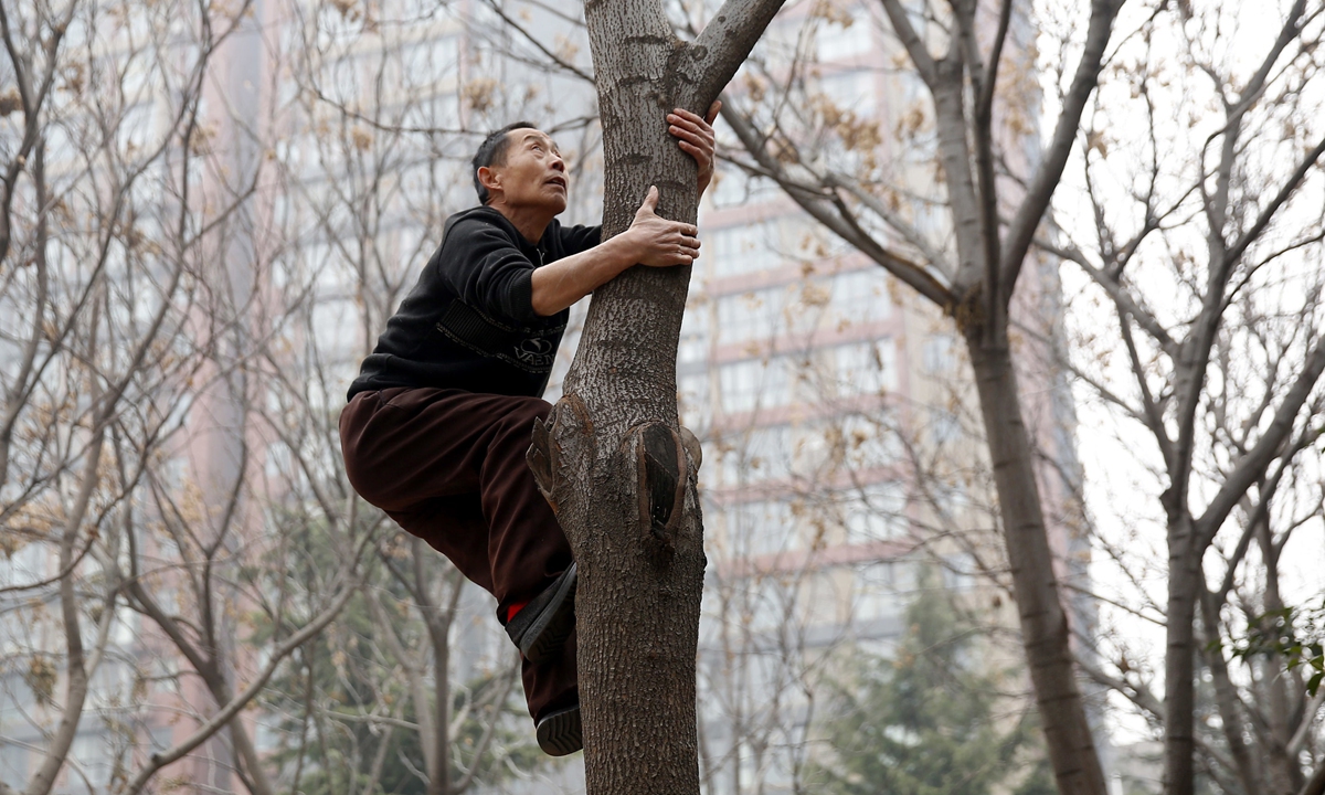 Senior people exercise in 