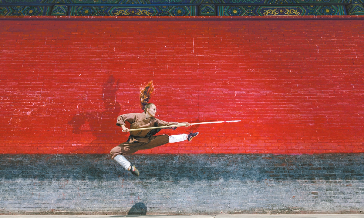 A foreign kung fu lover participates in the 2024 Shaolin Games Finals in the Shaolin Temple in Dengfeng, Central China's Henan Province on July 13, 2024. Photo: Li Hao/GT