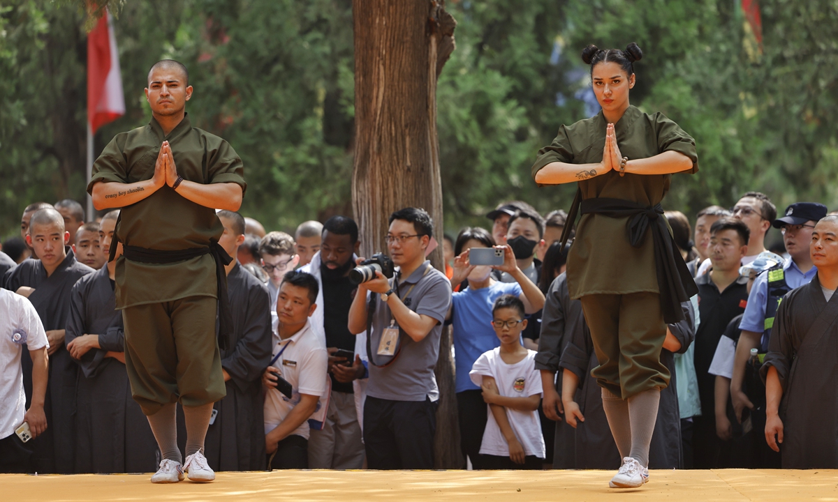Foreign kung fu lovers participatesin the 2024 Shaolin Games Finals in the Shaolin Temple in Dengfeng, Central China's Henan Province on July 13, 2024. Photo: Li Hao/GT