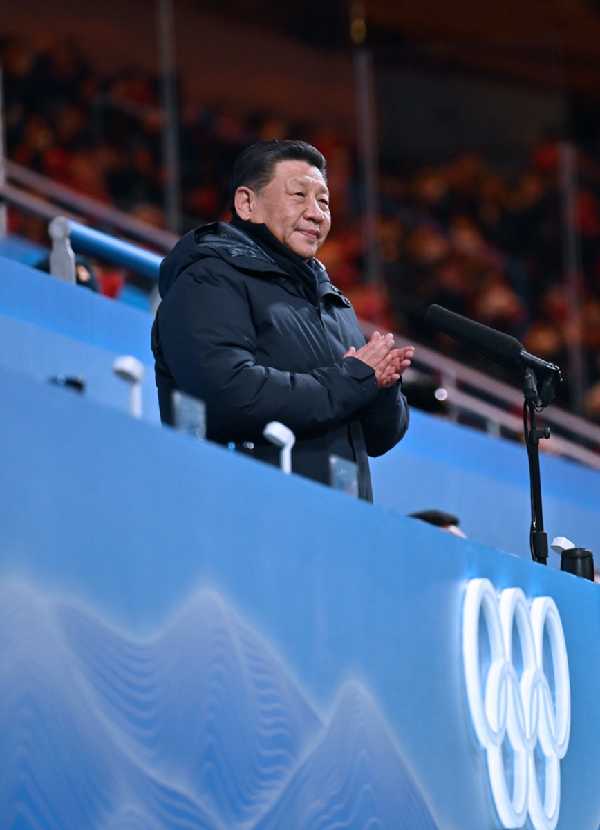 Chinese President Xi Jinping attends the opening ceremony of the Beijing 2022 Winter Olympic Games on February 4, 2022. Photo: Xinhua