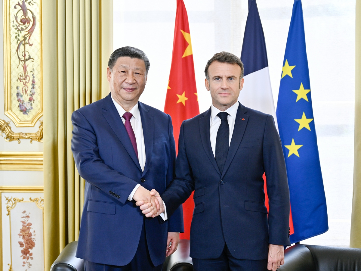 Chinese President Xi Jinping meets with French President Emmanuel Macron in Paris, France on May 6, 2024. Photo: Xinhua