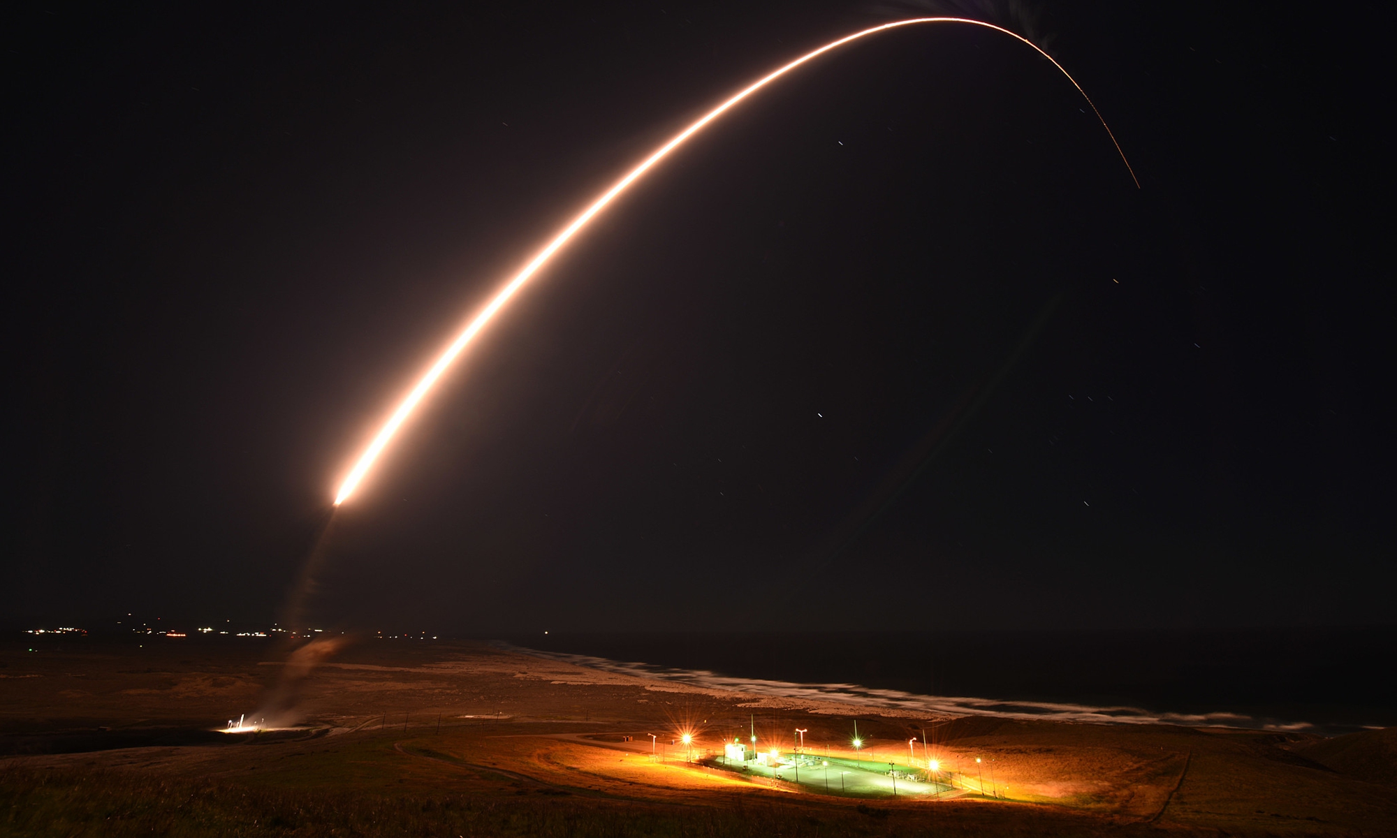 A US Air Force Global Strike Command unarmed Minuteman III intercontinental ballistic missile is launched during a test on February 23, 2021, at Vandenberg Air Force Base, California, the US. Photo: VCG