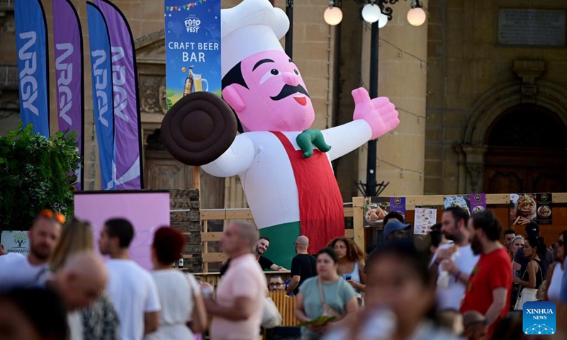 People visit the Malta International Food Festival in Floriana, Malta, on Aug. 11, 2024. Photo: Xinhua