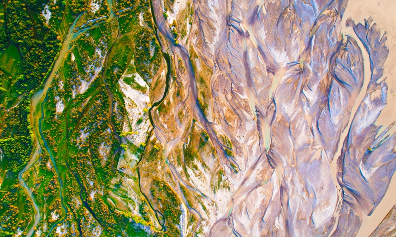 A scenic view of the river section in Aksu Prefecture, Northwest China's Xinjiang Uygur Autonomous Region, on August 12, 2024 Photo: VCG