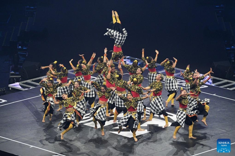 G-CREW of Indonesia competes during the 11th edition of Super 24 dance competition in the Singapore Indoor Stadium, Singapore, on Aug. 18, 2024. Photo: Xinhua