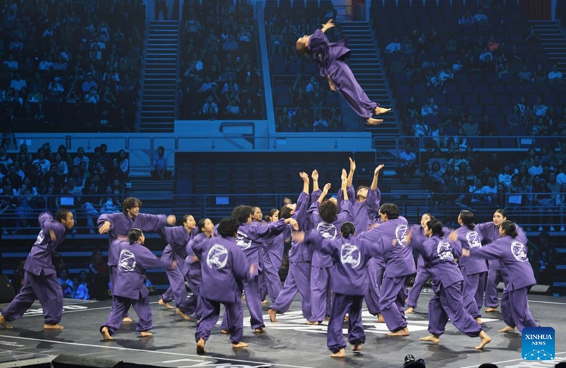The Zoo Thailand of Thailand competes during the 11th edition of Super 24 dance competition in the Singapore Indoor Stadium, Singapore, on Aug. 18, 2024. Photo: Xinhua