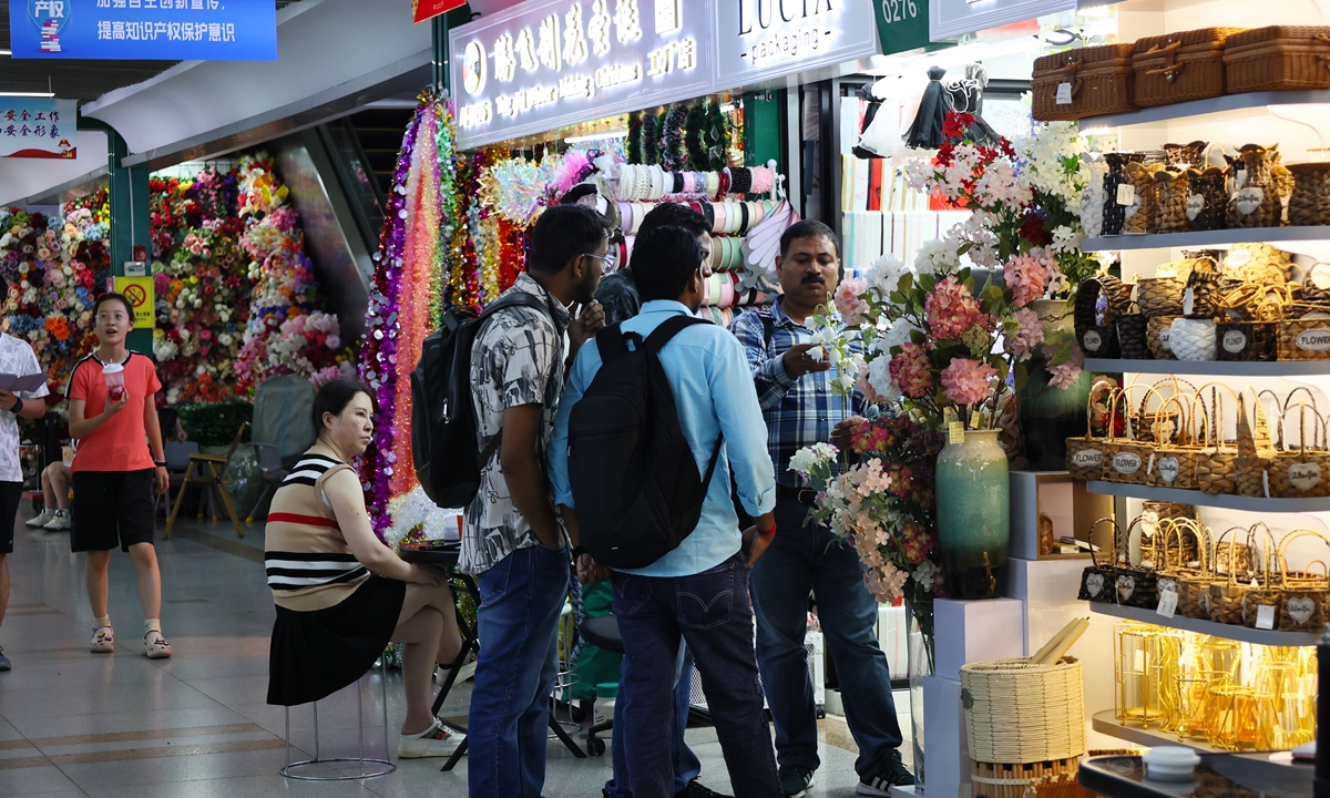 Many foreigners shop for goods at the Yiwu international trade center in Yiwu, Zhejiang Province, on July 23, 2024. Photo: VCG