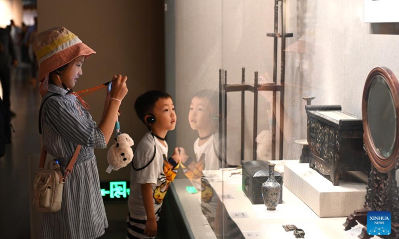 Tourists visit Ningxia Museum in Yinchuan, capital of northwest China's Ningxia Hui Autonomous Region, Sept. 1, 2024. As one of China's national first-grade museums, Ningxia Museum showcases the rich culture and history of Ningxia. (Photo: Xinhua)