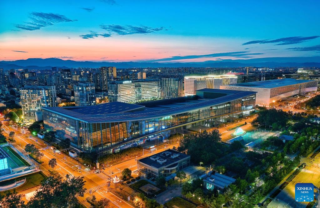 This photo taken on Sept. 2, 2024 shows a sunset view of the China National Convention Center in Beijing, capital of China. The 2024 Summit of the Forum on China-Africa Cooperation (FOCAC) is scheduled to take place in Beijing from Sept. 4 to 6. (Photo: Xinhua)