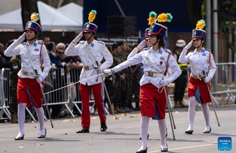 Ceremonial soldiers take part in a parade to celebrate the 202nd anniversary of Independence Day in Brasilia, Brazil, Sept. 7, 2024. Photo: Xinhua