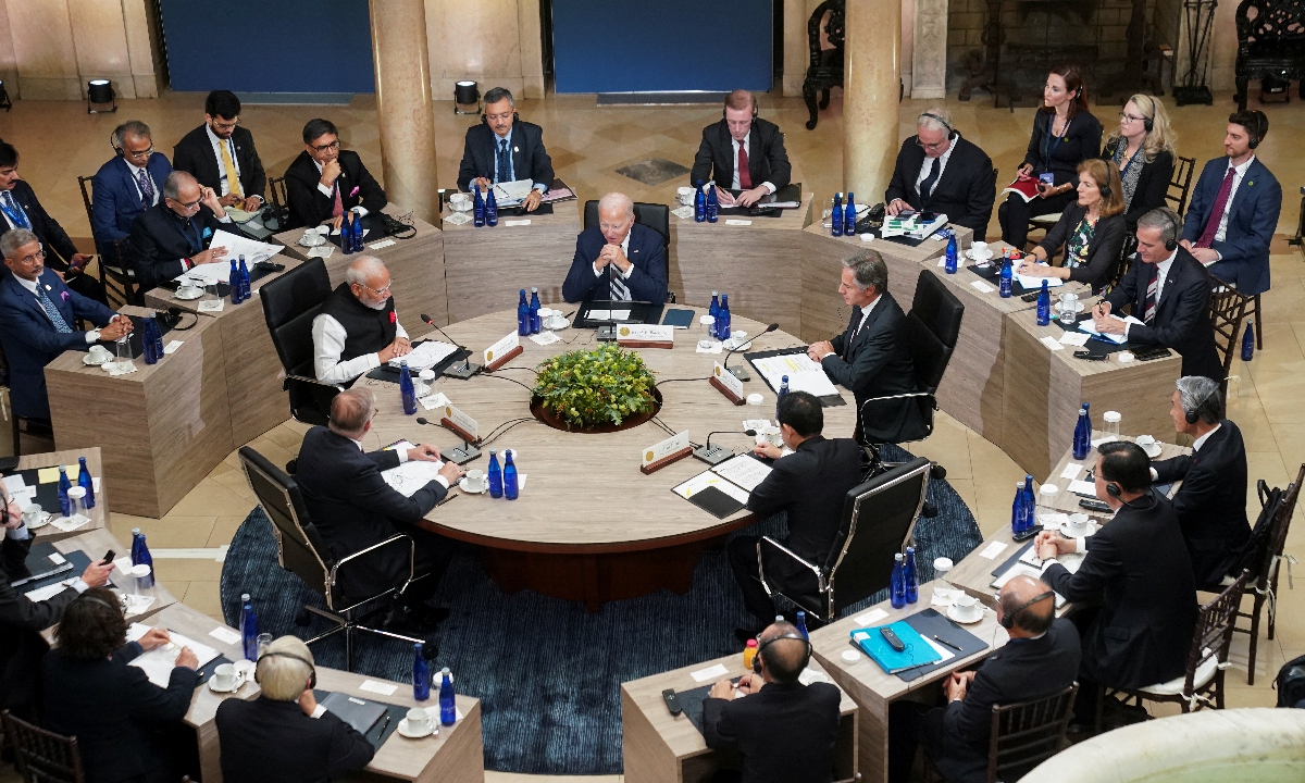 US President Joe Biden, Japanese Prime Minister Fumio Kishida, Australian Prime Minister Anthony Albanese, Indian Prime Minister Narendra Modi and US Secretary of State Antony Blinken meet at the Quad leaders' summit in Delaware, the US, on September 21, 2024 local time. Photo: IC