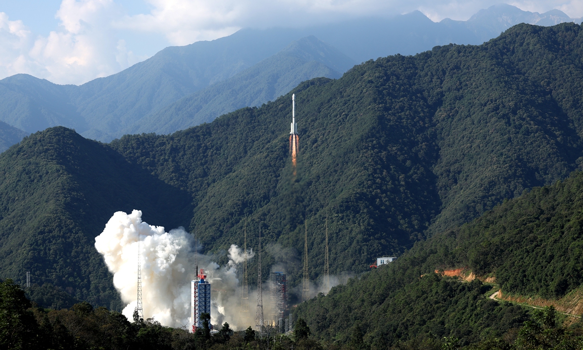 Two new satellites for the BeiDou-3 Navigation Satellite System are launched by a Long March-3B carrier rocket from the Xichang Satellite Launch Center in Southwest China's Sichuan Province on September 19, 2024. Photo: VCG