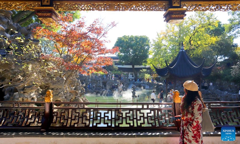 Tourists visit the Lion Forest Garden in Suzhou, east China's Jiangsu Province, Nov. 29, 2024. Photo: Xinhua