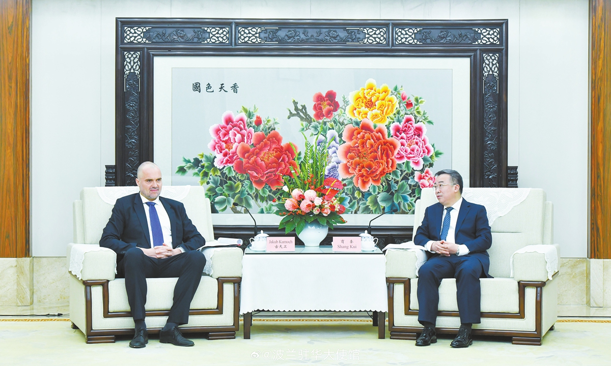 Jakub Kumoch, Polish Ambassador to China (left), holds talks with Vice Mayor Shang Kui of Chongqing, on December 2, 2024. Photo: Courtesy of the Embassy of Poland in China
